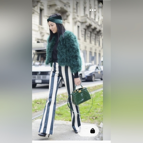 AMERICAN Eagle Wide Leg PaperBag Striped Pants w/ Pockets! - Picture 2 of 12